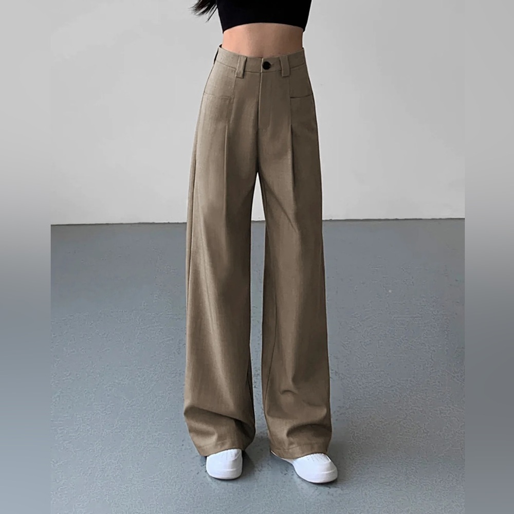 Tan wide leg pants from Commense